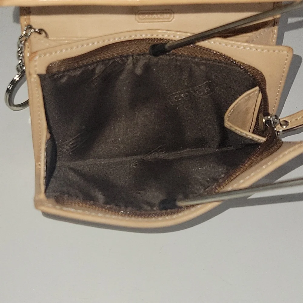 Coach Small Signature Canvas Bifold Wallet in Brown and Tan